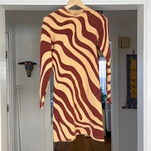 Zara wavy striped sweater dress sz L